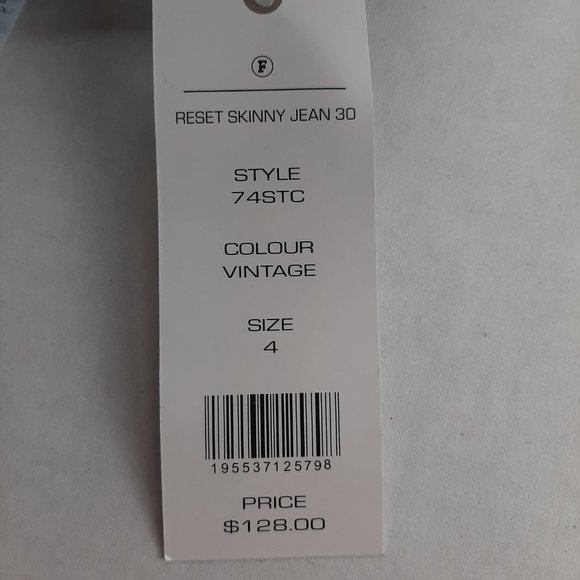 French Connection Reset Skinny Jean Women's Size 4 Dark Wash Mid Rise 5 Pocket - Picture 7 of 7